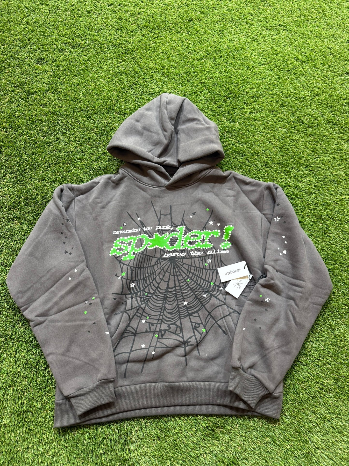 Grey and Green Hoodie